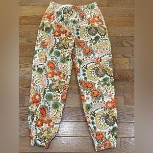 Urban Outfitters Multi Colored Penelope Floral Corduroy High Rise Jogger Pants
